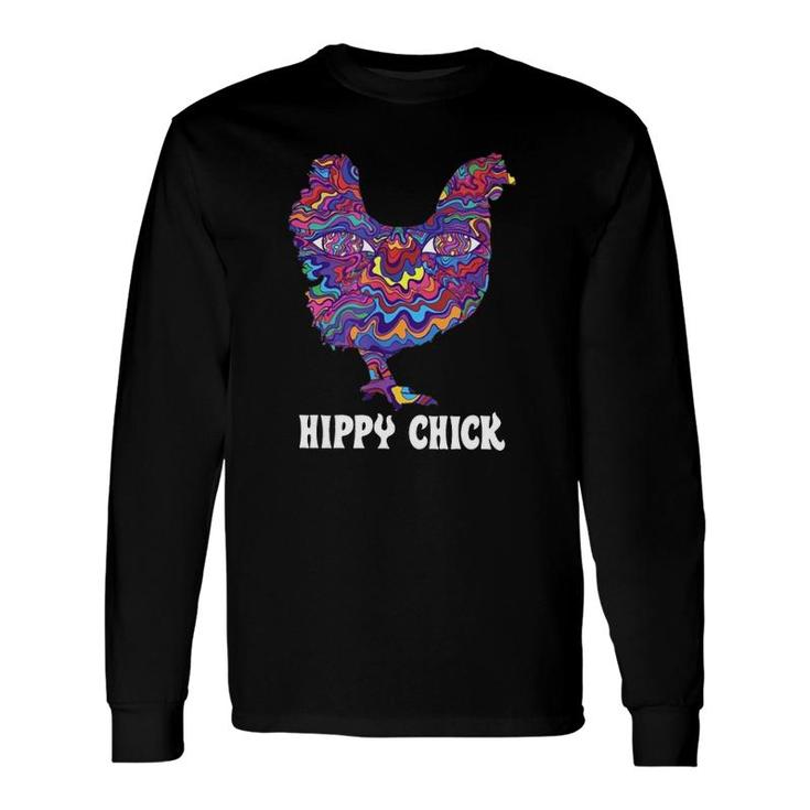 Hippy Chick Artwork Chicken Animal Lover Long Sleeve T-Shirt T-Shirt