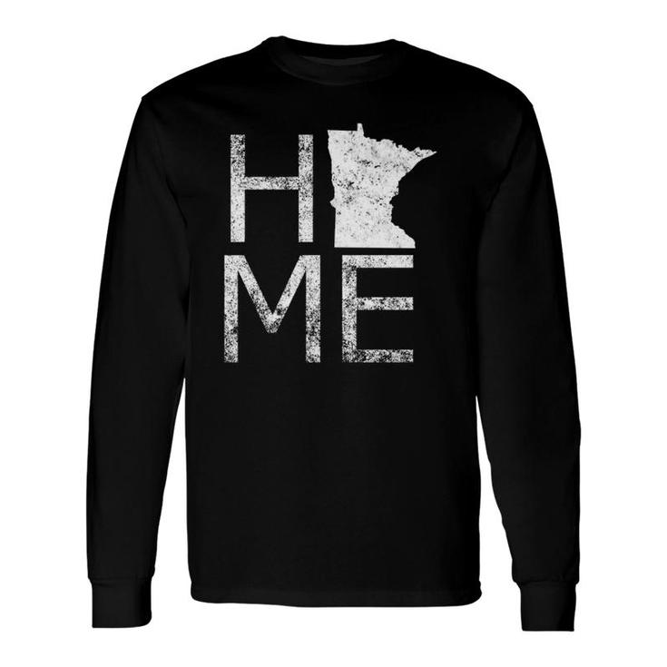 Home Minnesota Map Cute Proud Of Your State Long Sleeve T-Shirt