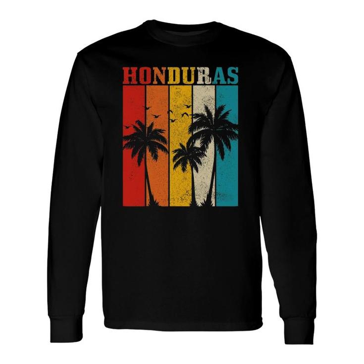 Honduras Vintage Palm Trees Surfer Souvenir Long Sleeve T-Shirt T-Shirt