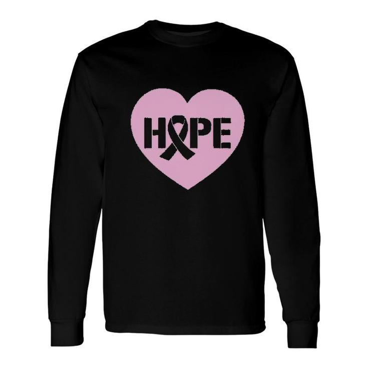 Hope Awareness Heart Shaped Ribbon Long Sleeve T-Shirt T-Shirt