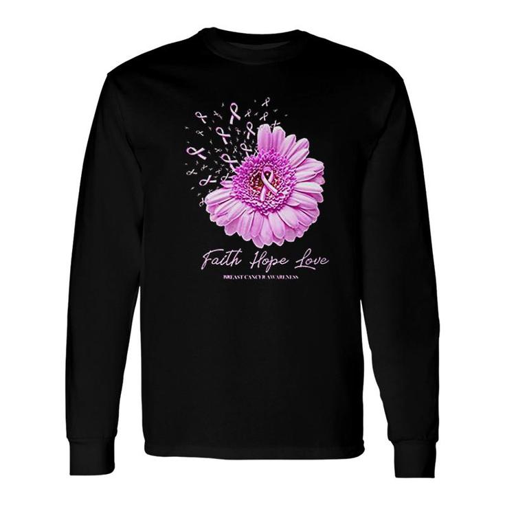 Hope Love Awareness Flower Pink Long Sleeve T-Shirt T-Shirt