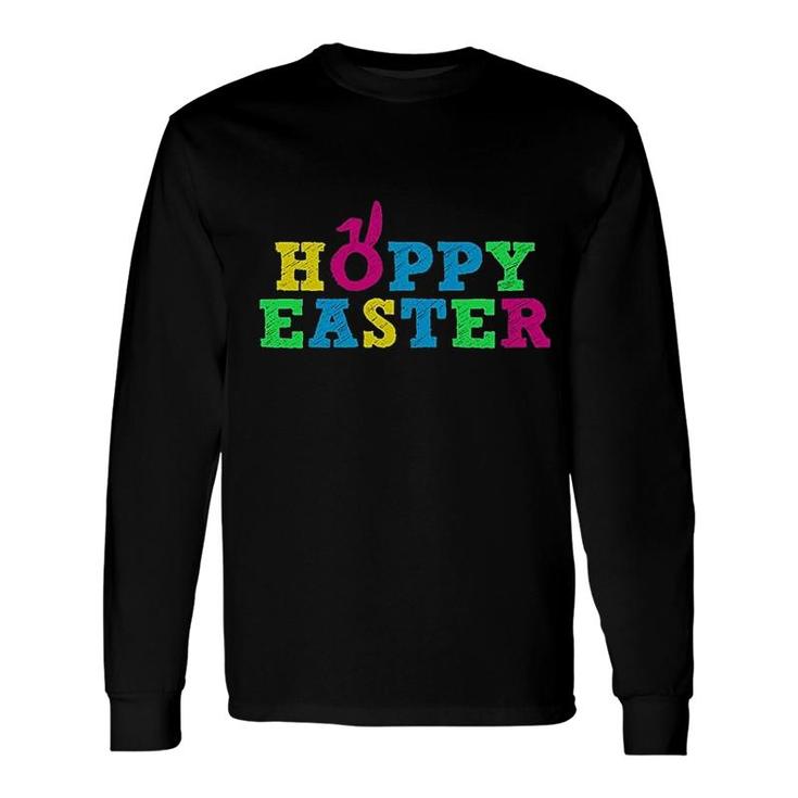 Hoppy Easter Happy Easter Cute Colorful Long Sleeve T-Shirt