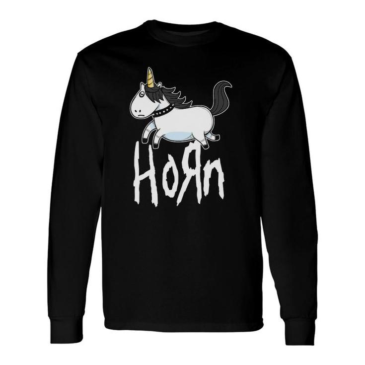 Horn Emo Unicorn Heavy Rock Band Fan Long Sleeve T-Shirt