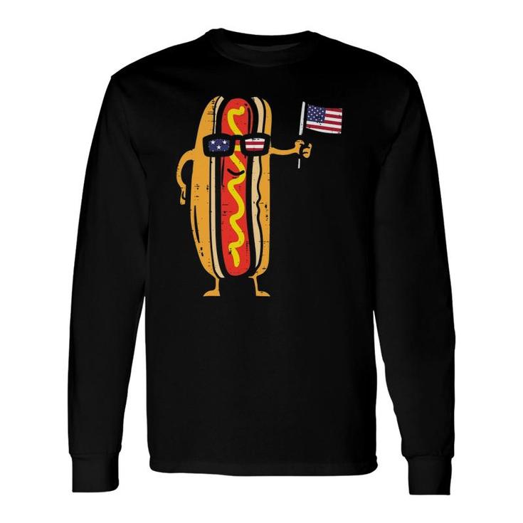 Hotdog Sunglasses American Flag Usa 4Th Of July Fourth Long Sleeve T-Shirt T-Shirt
