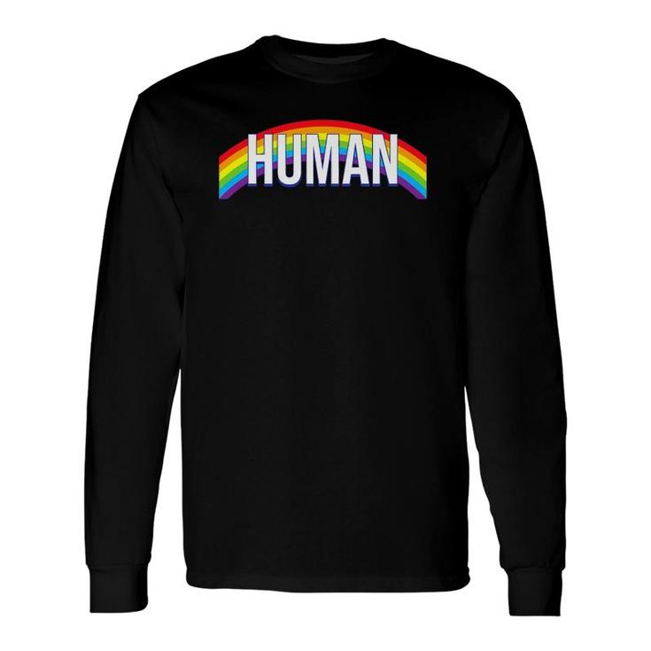 Human Lgbt Gay Pride Lgbtq Rainbow Flag Long Sleeve T-Shirt T-Shirt