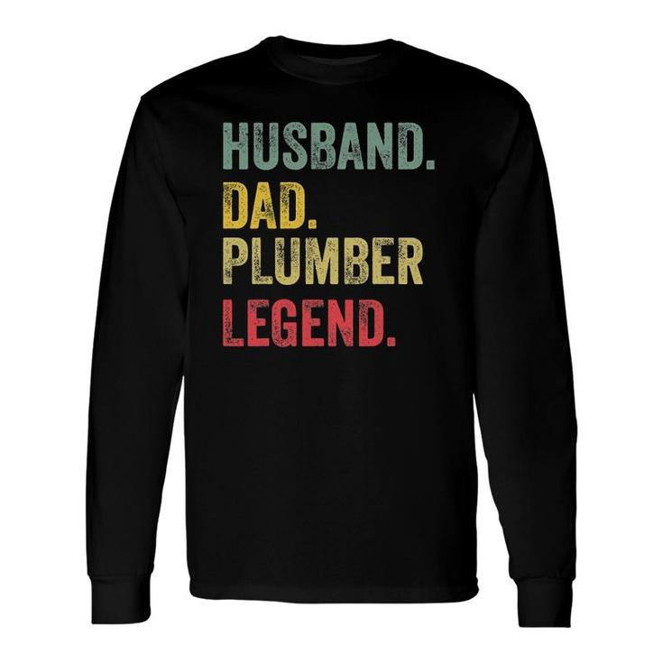 Husband Dad Plumber Legend Vintage Retro Long Sleeve T-Shirt T-Shirt
