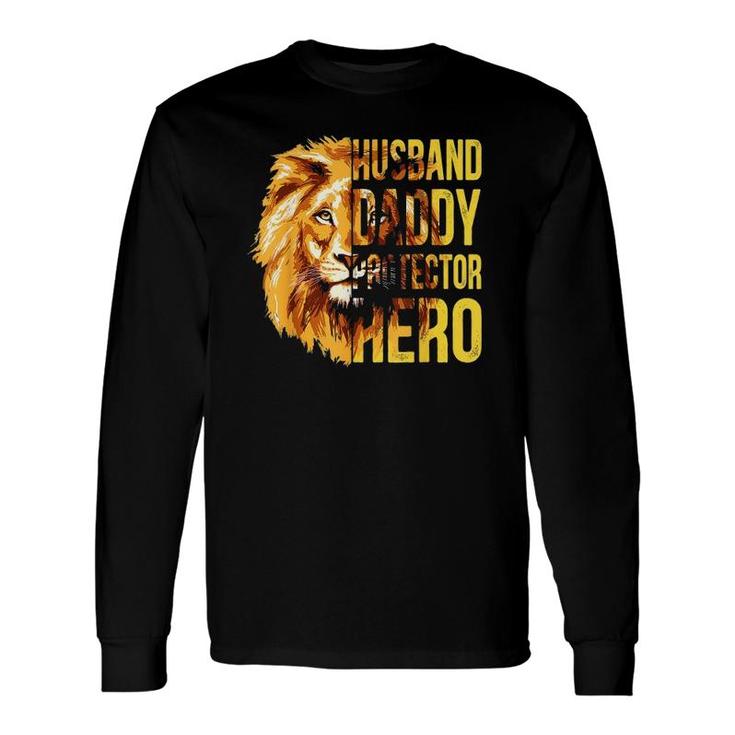 Husband Daddy Protector Hero Father's Day Flag Usa Long Sleeve T-Shirt T-Shirt