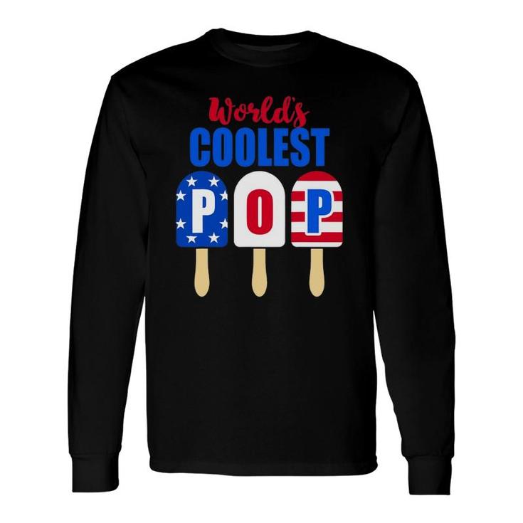 Ice Cream World's Coolest Pop American Flag Fathers Day Long Sleeve T-Shirt T-Shirt