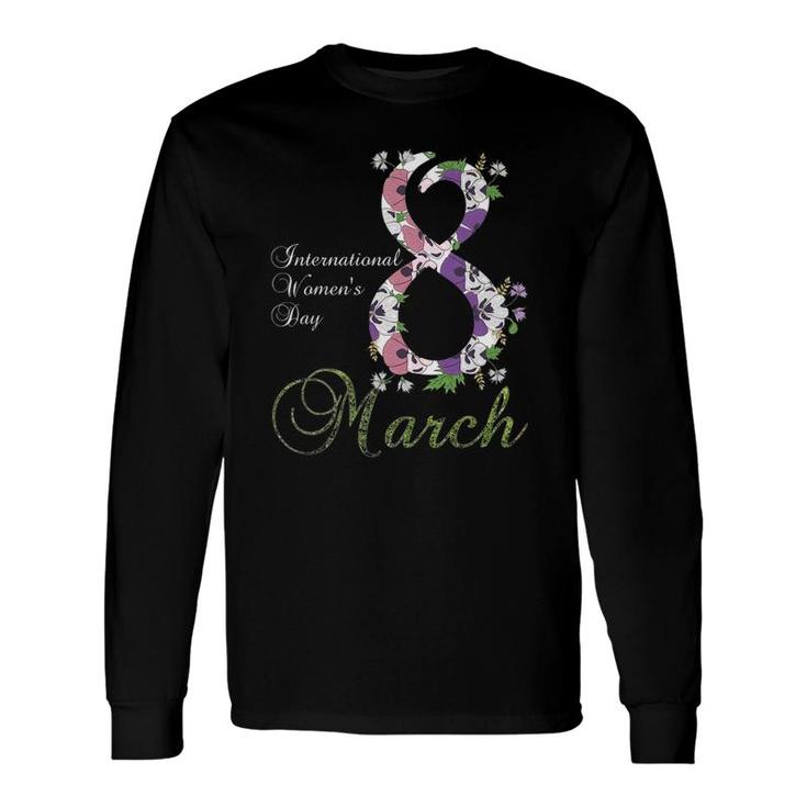 International Women's Day Tee Pansy Flower March 8Th 2022 Ver2 Long Sleeve T-Shirt T-Shirt