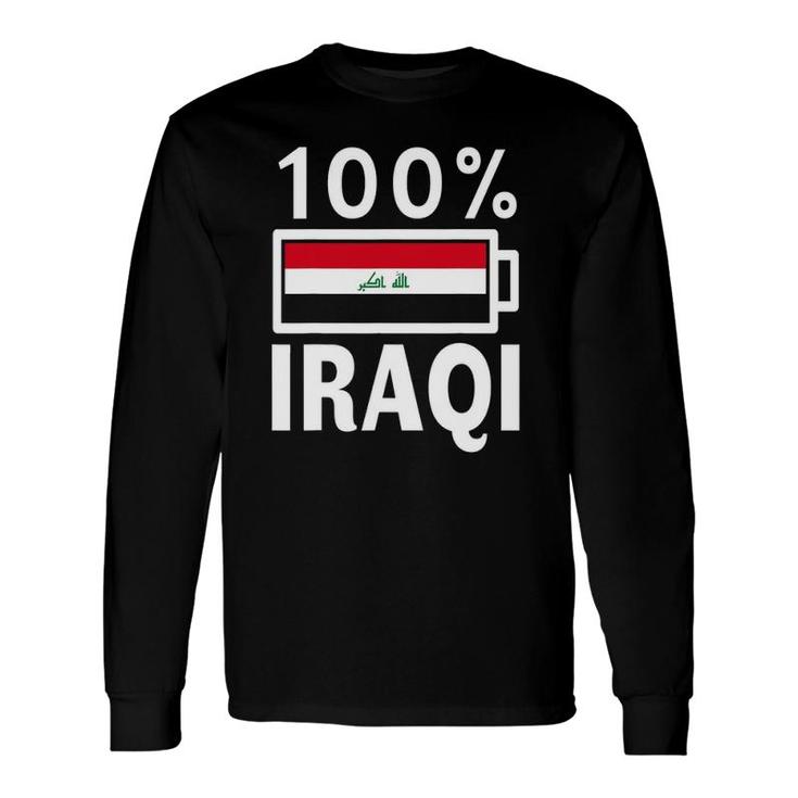 Iraq Flag 100 Iraqi Battery Power Tee Long Sleeve T-Shirt T-Shirt