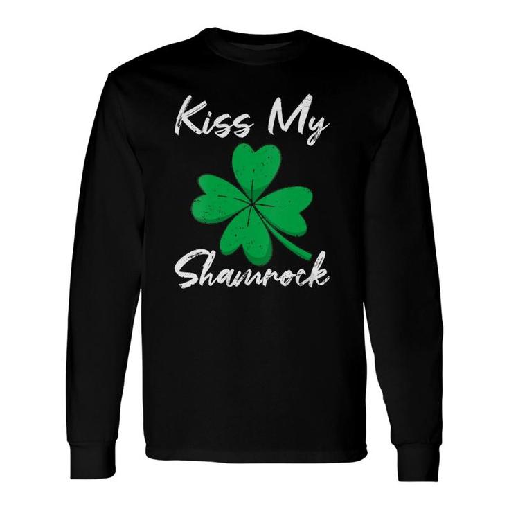 Irish Lucky Leprechaun St Patrick's Day Kiss My Shamrock Long Sleeve T-Shirt T-Shirt