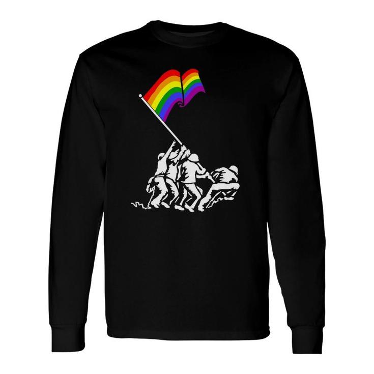 Iwo Jima Pride Flag Lgbt Rights For Military Soldiers Long Sleeve T-Shirt T-Shirt