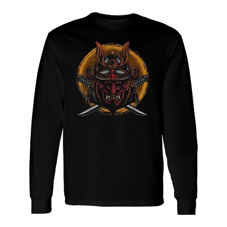 Japanese Samurai Skull Warrior Fighter Sinobi Martial Arts Long Sleeve T-Shirt T-Shirt