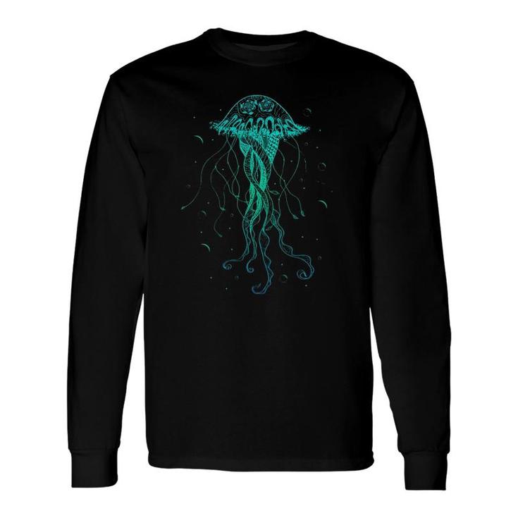 Jellyfish Sea Animal Psychedelic Art Marine Decoration Long Sleeve T-Shirt T-Shirt