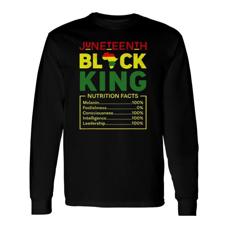Juneteenth Black King Nutritional Facts Boys Dad Long Sleeve T-Shirt T-Shirt