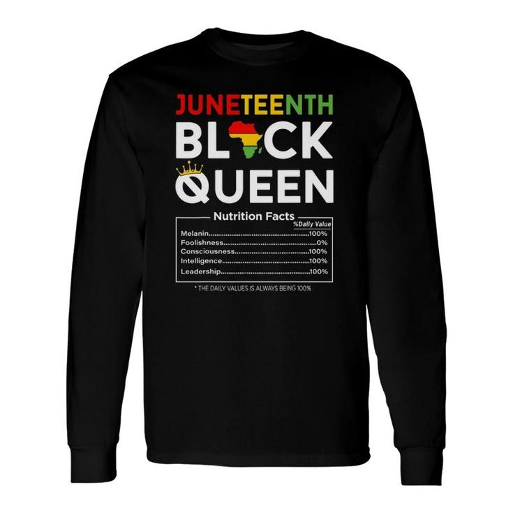Juneteenth Black Queen Nutritional Facts 4Th Of July Long Sleeve T-Shirt T-Shirt