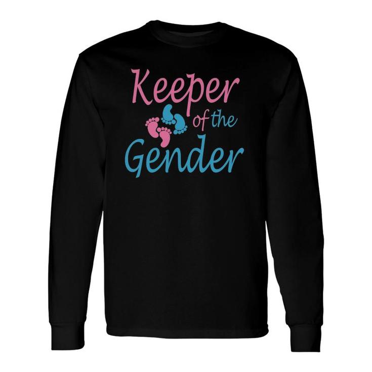 Keeper Of The Gender Reveal White Baby Announcement Idea Long Sleeve T-Shirt T-Shirt