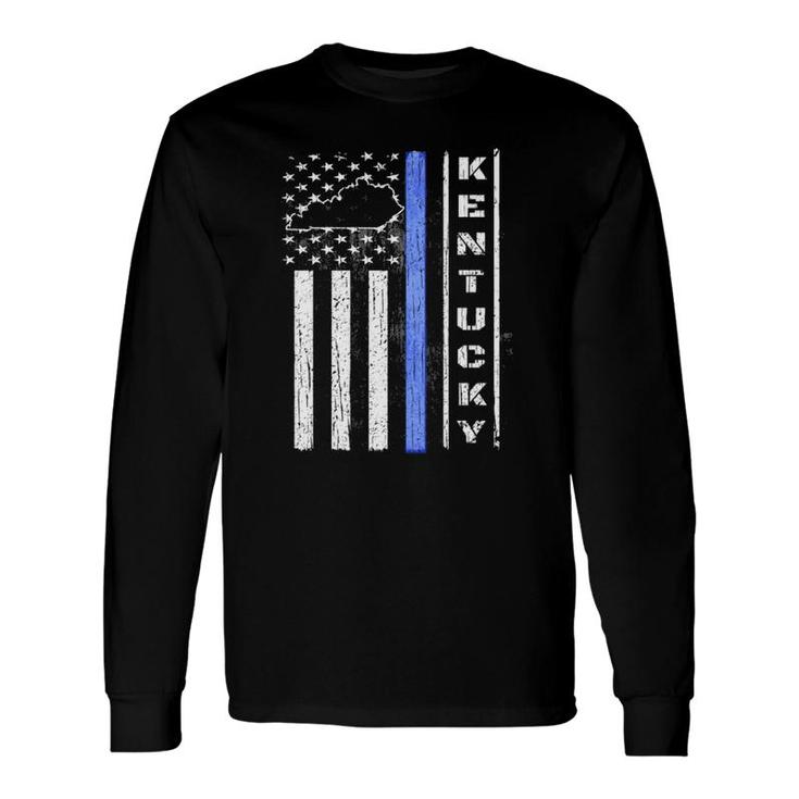 Kentucky Thin Blue Line Police Flag Cop Dad Long Sleeve T-Shirt T-Shirt