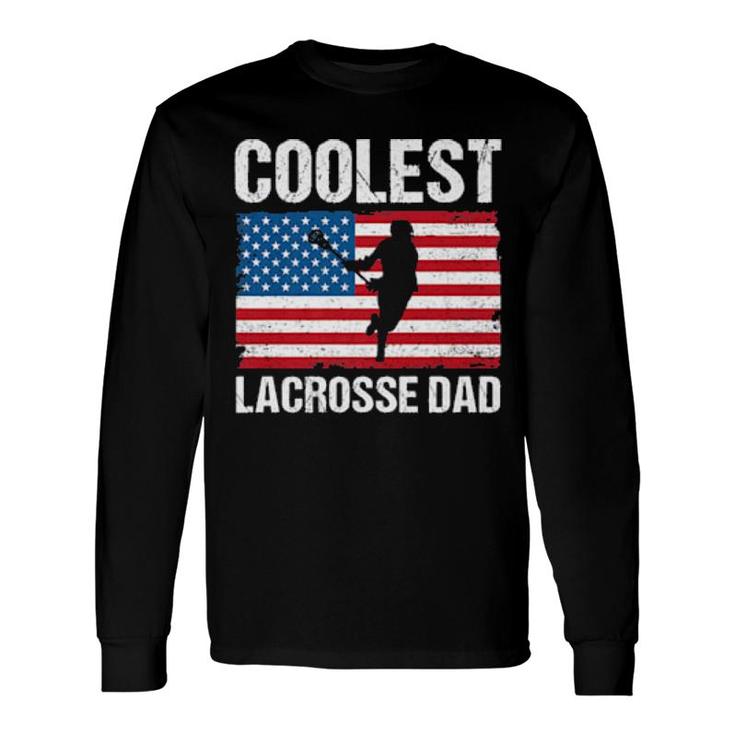 Lacrosse Dad American Flag Lax Dad Lacrosse Player Long Sleeve T-Shirt T-Shirt