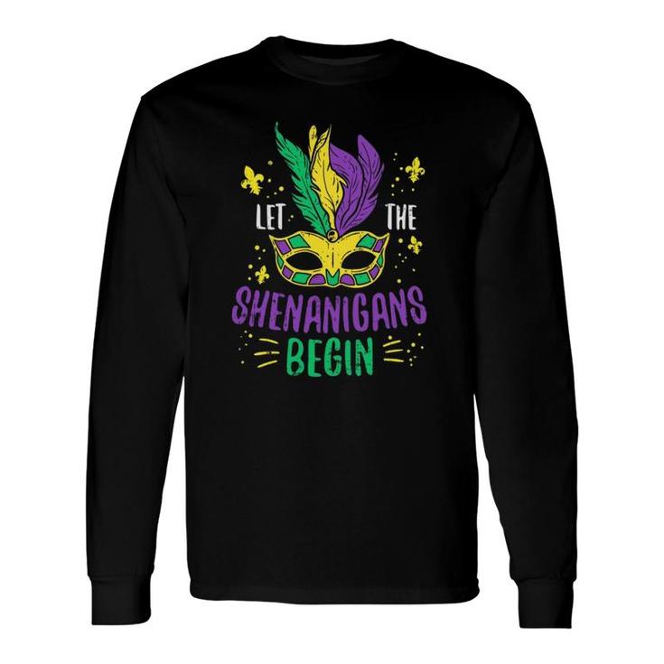 Let The Shenanigans Begin Jester Mardi Gras Carnival Long Sleeve T-Shirt