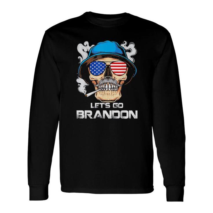 Let’S Go Brandon – Lets Go Brandon Skull American Flag Classic Long Sleeve T-Shirt T-Shirt