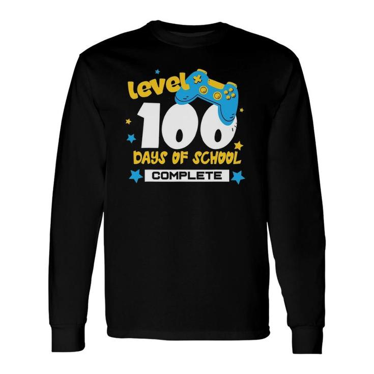 Level 100 Days Of School Complete Gamer Video Games Long Sleeve T-Shirt T-Shirt