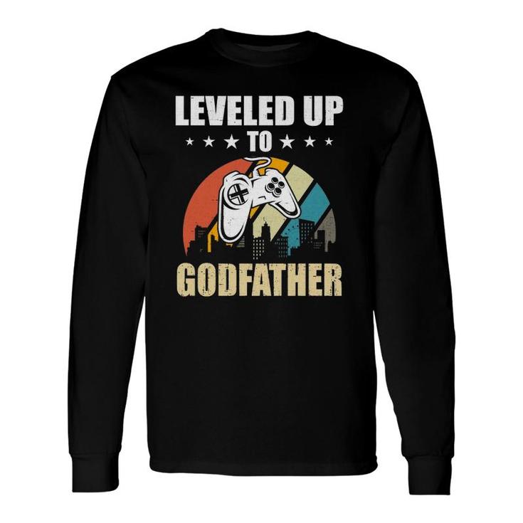Leveled Up To Godfather Video Gamer Gaming Long Sleeve T-Shirt T-Shirt