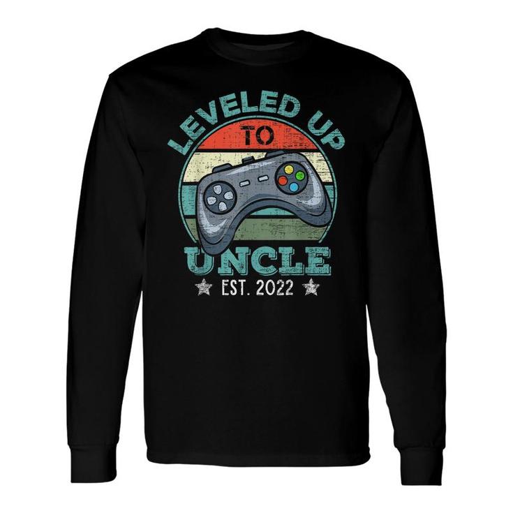 Leveled Up To Uncle 2022 Video Gamer Soon To Be Uncle 2022 Long Sleeve T-Shirt