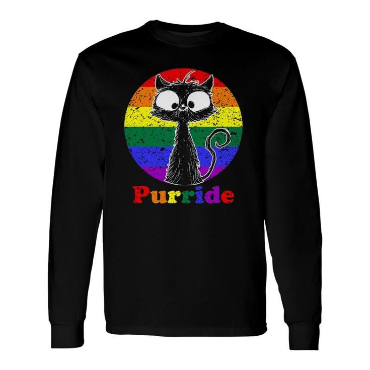 Lgbt Cat Lovers Purride Flag Gay Pride Month Lgbtq Long Sleeve T-Shirt T-Shirt