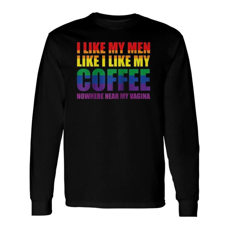 Lgbt I Like My How I Like My Coffee Rainbow Wlw Pride Raglan Baseball Tee Long Sleeve T-Shirt T-Shirt