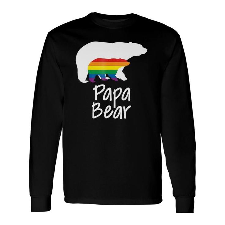 Lgbt Dad Papa Bear Mothers Gay Lesbian Pride Rainbow Long Sleeve T-Shirt T-Shirt