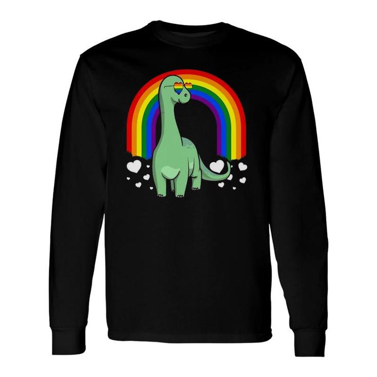 Lgbt Dinosaur Gay Pride Rainbow Brachiosaurus Lgbtq Cute Long Sleeve T-Shirt T-Shirt