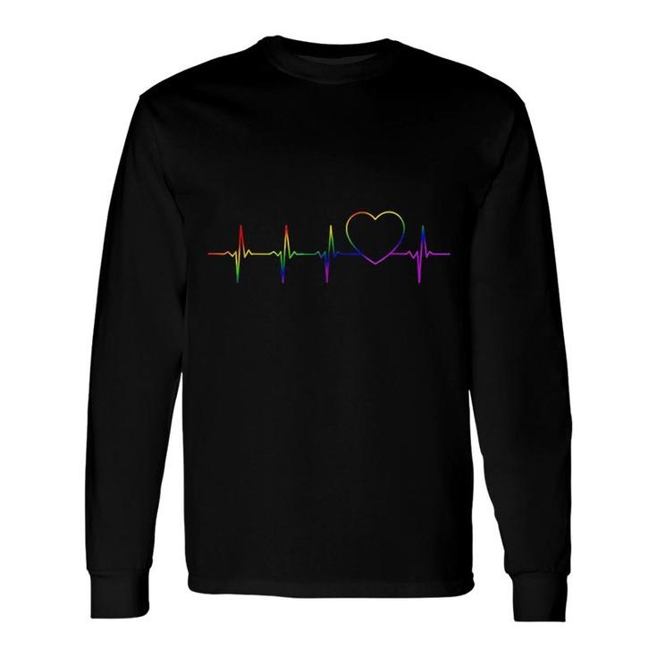 Lgbt Heartbeat Gay Lesbian Long Sleeve T-Shirt