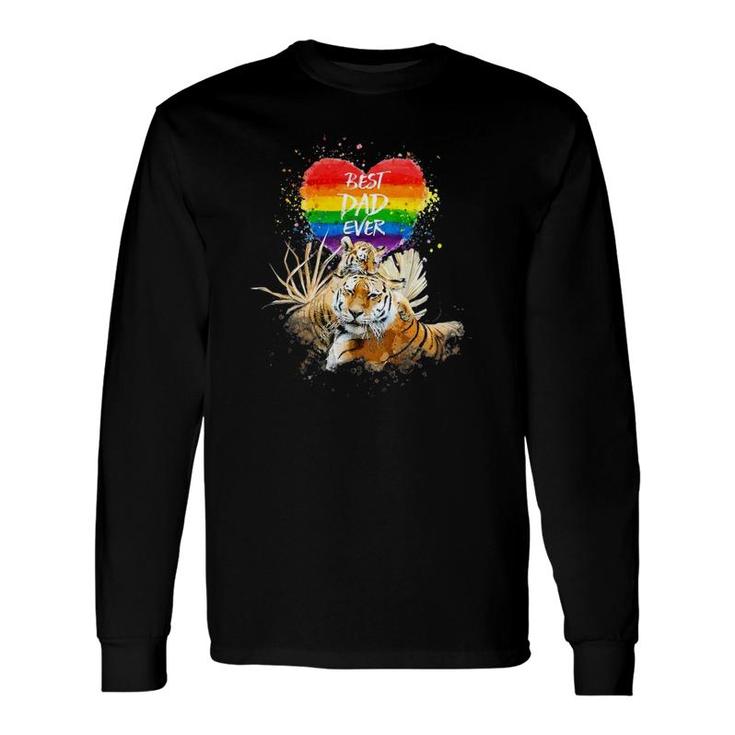 Lgbt Pride Daddy Tiger Rainbow Best Dad Ever Father's Day Long Sleeve T-Shirt T-Shirt