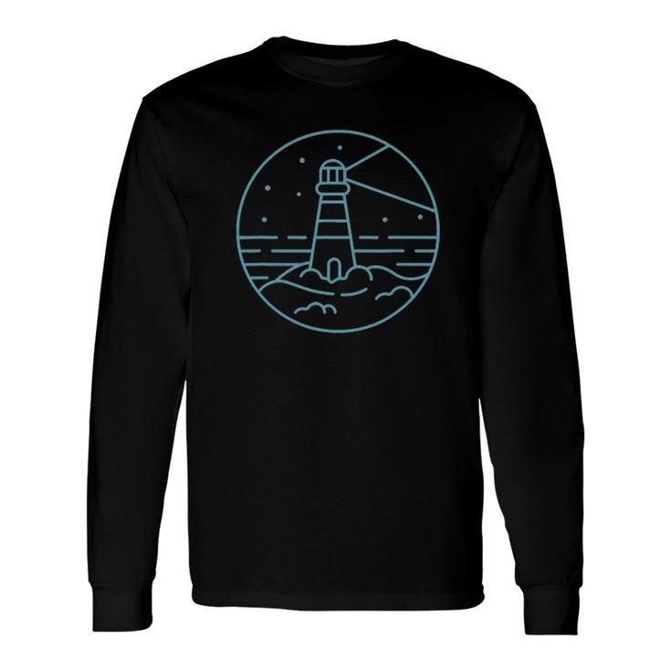 Lighthouse Minimal Art Nautical Sailing Boating Sailor Long Sleeve T-Shirt T-Shirt
