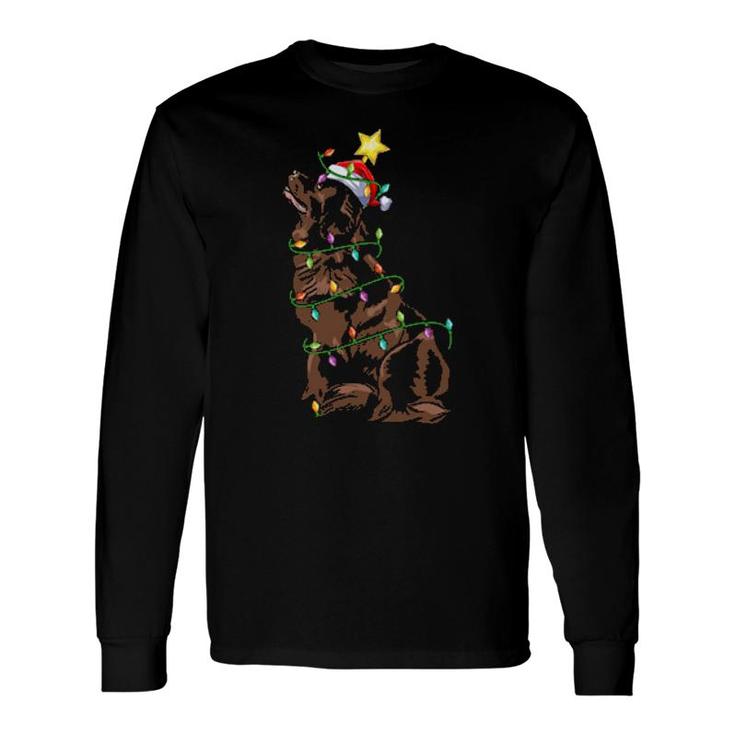 Lighting Xmas Tree Matching Santa Newfoundland Dog Christmas Long Sleeve T-Shirt T-Shirt