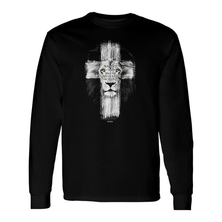 Lion Cross Christian Fashion Long Sleeve T-Shirt T-Shirt