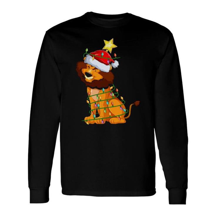 Lion Lighting Xmas Tree Matching Lion Christmas Long Sleeve T-Shirt T-Shirt