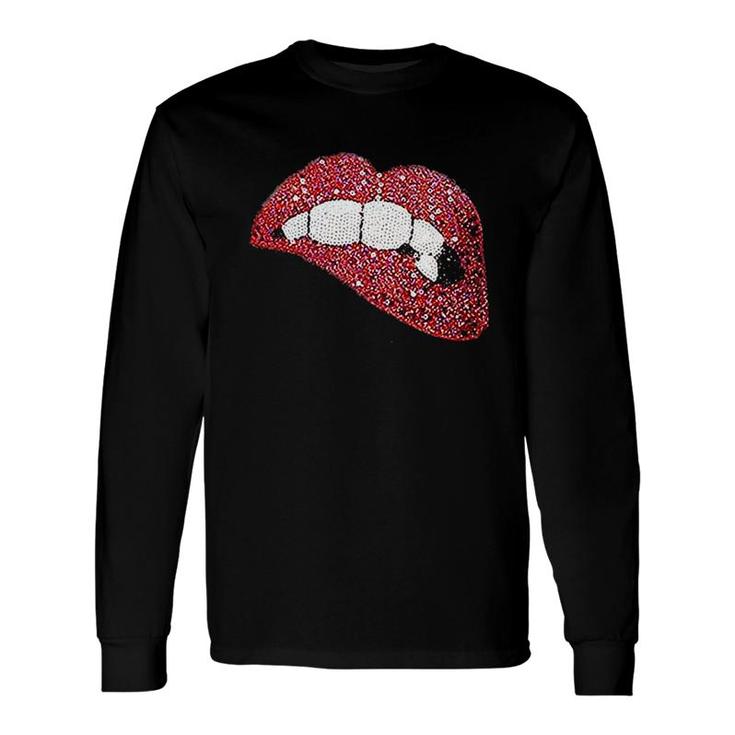 Lips Blouse Off The Shoulder Long Sleeve T-Shirt
