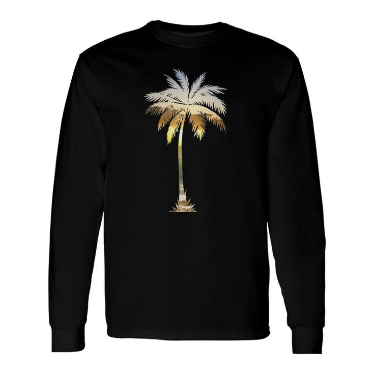 I Live Life Palm Tree Silhouette Tropical Beach Sunset Long Sleeve T-Shirt T-Shirt