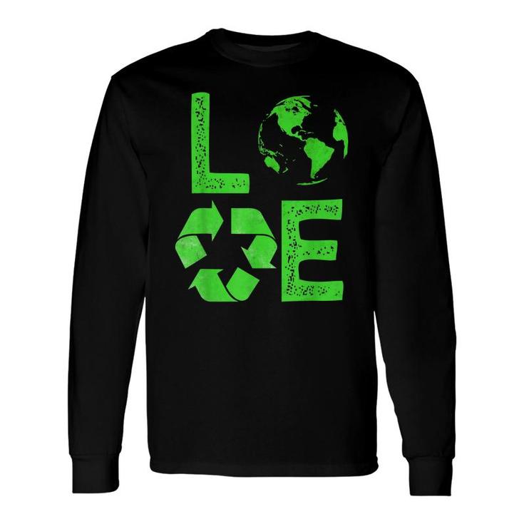 Love Earth Day 90S Planet Vintage Recycling Or Teacher Long Sleeve T-Shirt