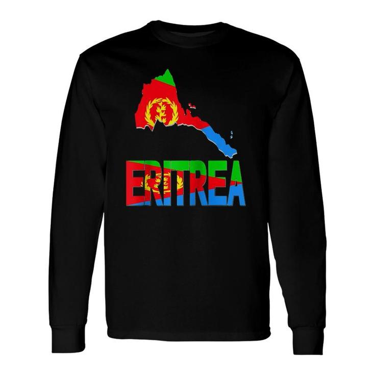 Love Eritrea With Eritrean Flag In Eritrea Map Eritrea Pride Raglan Baseball Tee Long Sleeve T-Shirt T-Shirt
