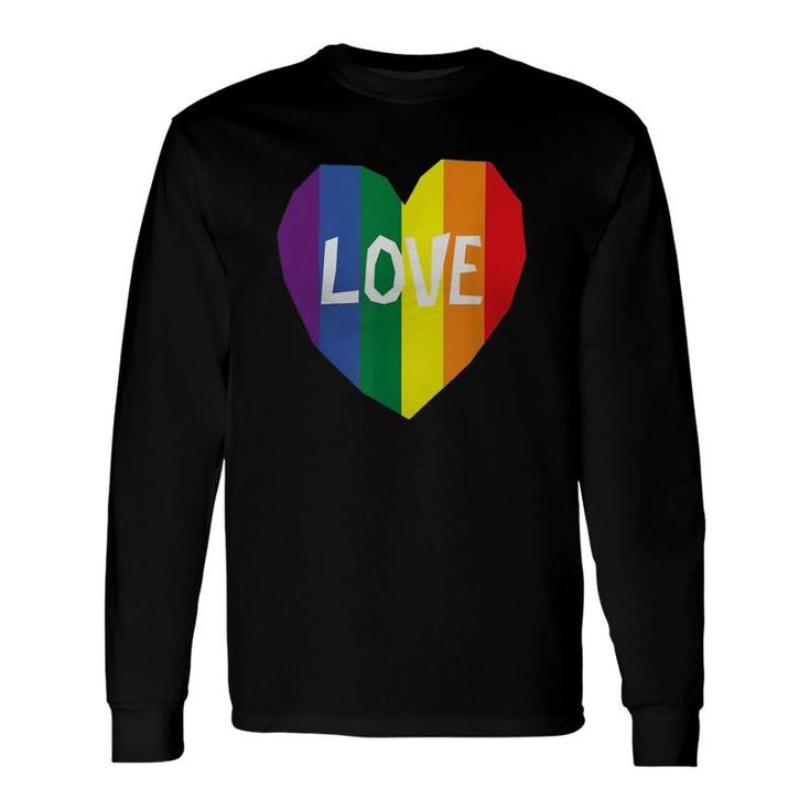 Love Gay Pride Lgbt Rainbow Flag Heart Long Sleeve T-Shirt T-Shirt