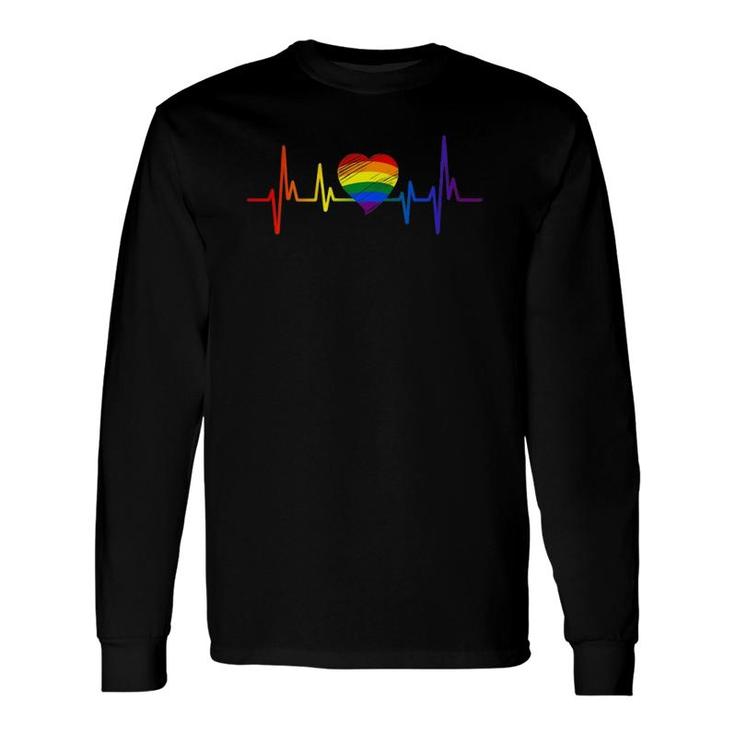 Lovely Lgbt Gay Pride Heartbeat Lesbian Gays Love Long Sleeve T-Shirt T-Shirt