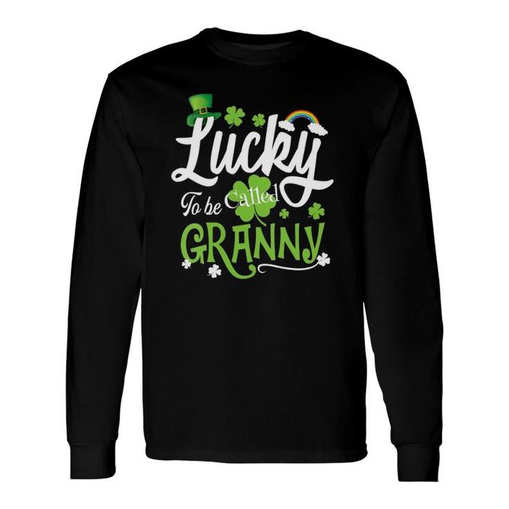 Lucky To Be Called Granny Shamrock St Patrick's Day V-Neck Long Sleeve T-Shirt T-Shirt