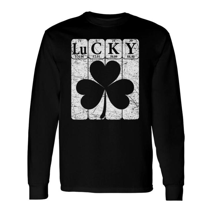 Lucky Shamrock Periodic Table Elements St Patrick's Day Nerd Long Sleeve T-Shirt T-Shirt