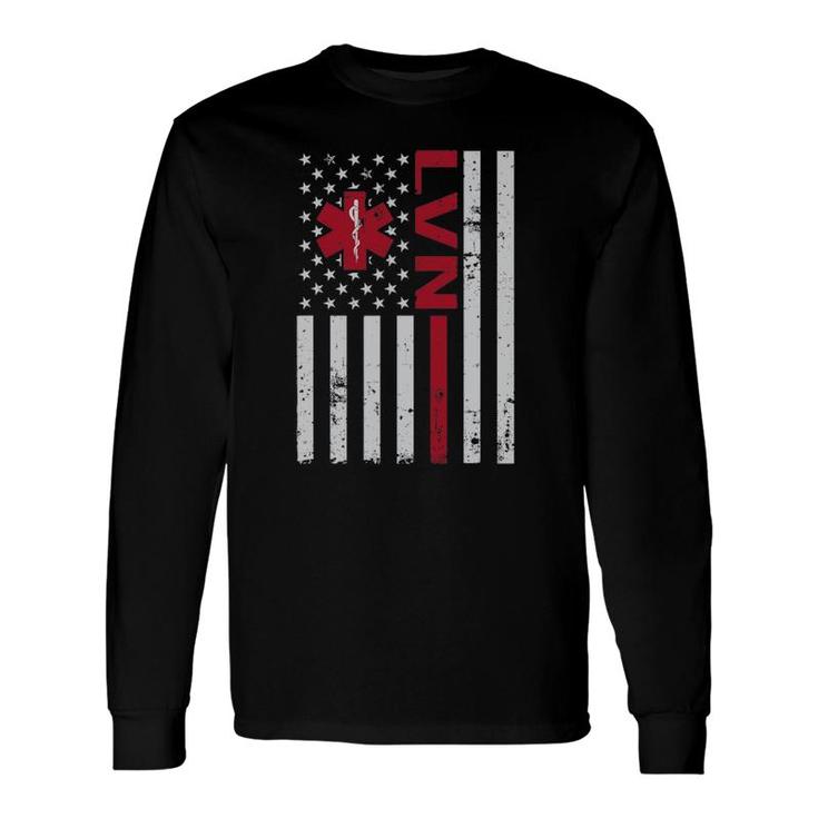 LVN US Flag Licensed Vocational Nurse LVN Nurse Long Sleeve T-Shirt