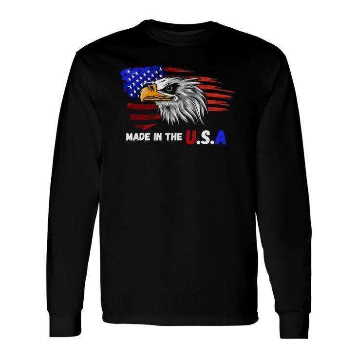 Made In The USA Bald Eagle Patriotic Flag Tattoo Long Sleeve T-Shirt T-Shirt