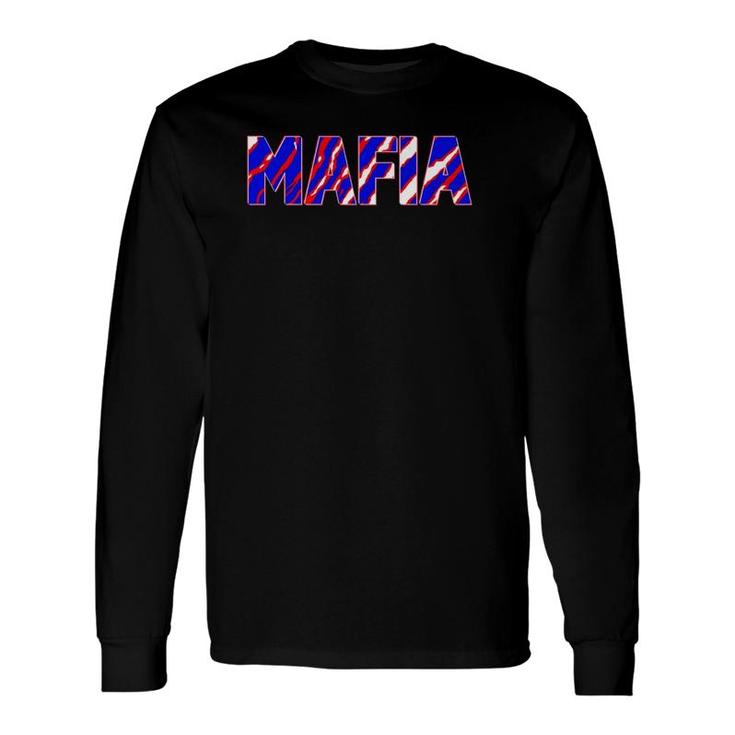 Mafia Buffalo Football Fan Team Colors Crazy Zebra Stripes Long Sleeve T-Shirt T-Shirt