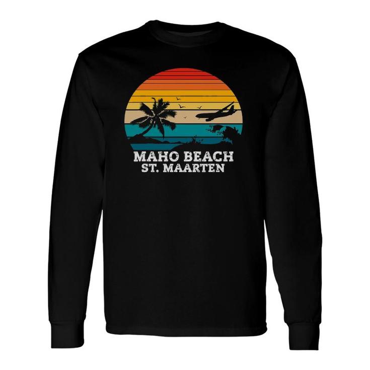 Maho Beach St Maarten Caribbean Island Long Sleeve T-Shirt T-Shirt